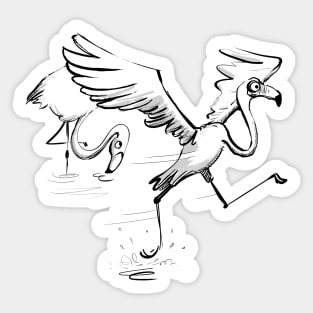 Running flamingo Sticker